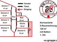 Großes Familienglück ist mietbar! Luxuriös kernsaniert, Erstbezug, Balkon, Gäste WC, Bad mit Fußbodenheizung, 5 Räume - Aue