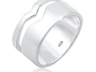 Elli Fingerring Bandring Breit Geo Design 925 Sterling Silber