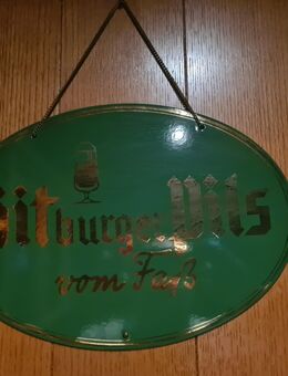Werbeschild von Bitburger - Stuttgart