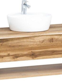 welltime Waschbeckenschrank Stubach Bad, Abdeckplatte mit Baumkante, Breite 100 cm