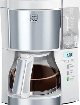 Melitta Filterkaffeemaschine Look Timer 1025-07 weiß, 1,25l Kaffeekanne, Papierfilter 1x4