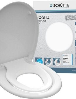 Schütte WC-Sitz FAMILY WHITE, Duroplast, Absenkautomatik, Schnellverschluss, abnehmbarer Kindersitz