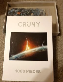 i08) 1x gelegtes Puzzle 1000 - CRUNY - Galaxie Universum Planet Erde Space Weltall - Garbsen