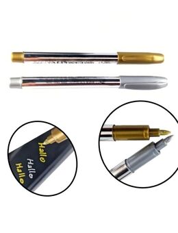 2 Stk. Goldfarbe Silberfarbe Chrom Stift Wasserfest 1,5mm Schrift Beschriftung 12,90€* - Villingen-Schwenningen