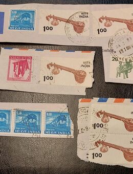 11 Briefmarken Indien (auf Träger), 1965 - 1975, gestempelt - Leverkusen