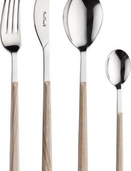 PINTINOX Besteck-Set Sushi (24-tlg), 6 Personen, Edelstahl 18/0, mit Kunststoffgriff in Holz-Optik
