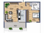 Gepflegte 2,5 Zi.-Whg. ca. 63 m², Top-Lage, VS-Villingen-Hammerhalde, Balkon, Keller, Waschküche, PKW-Parkplätze - Villingen-Schwenningen