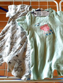 kurze Schlafanzüge Peppa Pig grau + mint Gr. 74/80 - Kissing