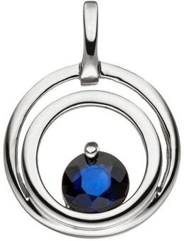 JOBO Runder Anhänger, rund 333 Weißgold mit Safir