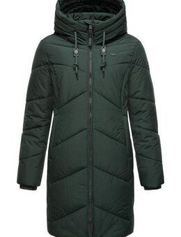 Ragwear Steppmantel Novista Stylischer Wintermantel mit zick zack Muster und großer Kapuze