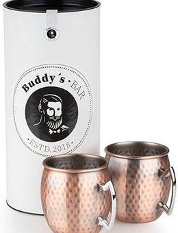 Buddy's Becher Buddy´s Bar, Edelstahl, Moscow Mule Becher, 500 ml, hochwert. Edelstahl, Hammerschlag-Effekt