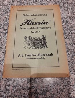 Gebrauchsanleitung Hassia Drillmaschine - Büdingen
