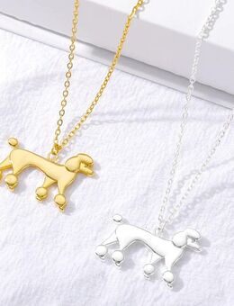 ☝️☝️☝️ Halskette Edelstahl Silber oder Gold + Anhänger Pudel, NEU ⭐⭐⭐⭐⭐ - Gersthofen