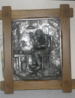 Zinn Reliefbild Der Schumacher mit Holzrahmen. - Köln