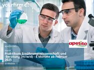 Praktikum Ernährungswissenschaft und -beratung (m/w/d) - 6 Monate ab Februar 2025 - Rheine