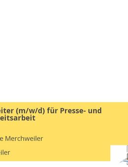 Sachbearbeiter (m/w/d) für Presse- und Öffentlichkeitsarbeit - Merchweiler