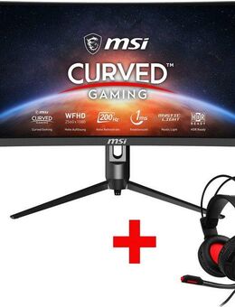 MSI Optix MAG301CR2 Curved-Gaming-LED-Monitor (76 cm/30 ", 2560 x 1080 px, WFHD, 1 ms Reaktionszeit, 200 Hz, VA LED, höhenverstellbar, 3 Jahre Herstellergarantie)