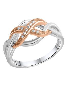 Zeeme Fingerring Silber 925 zweifarbig mit Unendlichkeits-Motiv