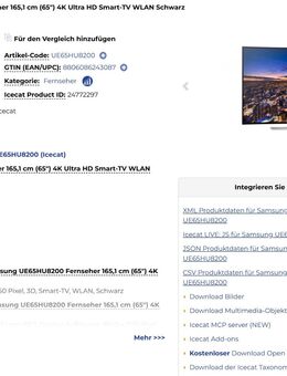 Samsung UE65HU8200 Fernseher 165,1 cm (65") 4K Ultra HD Smart-TV mit Soundbar - Wiesbaden Kostheim