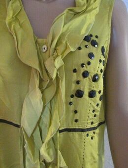 NEU * Edel * Seiden-Chiffon * Etui- KLEID mit Strass- Steinen "BIBA" by ESCADA" Gr. 34- 36/ XS- S * neon- gelb- grün * - Riedlingen