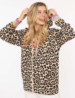 Zwillingsherz Kapuzensweatjacke "Leo Neon Kante" neonfarbenen Bündchen und Zugbändern, mit Reißverschluss
