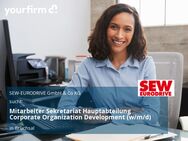 Mitarbeiter Sekretariat Hauptabteilung Corporate Organization Development (w/m/d) - Bruchsal