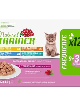 Natural Trainer Kitten & Young - 24 x 85 g Mixpaket (4 Sorten)