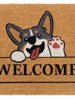 HANSE Home Fußmatte Welcome & Dog, Türmatte, rechteckig, Höhe: 15 mm, Kokos, Schmutzfangmatte, Outdoor, Rutschfest, Innen, Kokosmatte, Flur