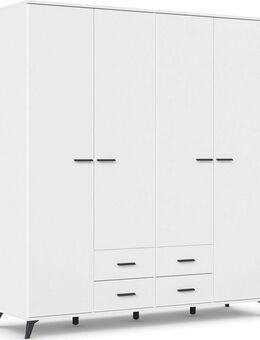 rauch Drehtürenschrank Lucena mit schräg ausgestellten Füßen im Monochrom-Stil