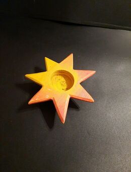 Weihnachtlicher Teelicht halter aus Holz - Weihnachtsstern - Kerzenständer - Essen