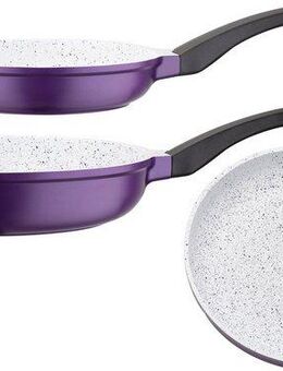 GSW Pfannen-Set Violet Rose, Aluminiumguss (Set, 2-tlg., 1x Bratpfanne Ø 20 cm - 1,0 l, 1x Bratpfanne Ø 28 cm - 2,8 l), Induktion