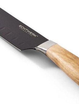 ECHTWERK Santokumesser Classic, aus hochwertigem Stahl, Akazienholzgriff, Black-Edition, 15 cm