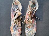 Tolle geblümte Echt Leder Stiefeletten Gr. 41 Blumen Blümchen Floral - Gelsenkirchen