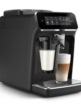 Philips Kaffeevollautomat EP3341/50 3300 Series, 6 Getränke (heiß oder eisgekühlt), LatteGo-Milchsystem, SilentBrew Technologie, Chrom-Schwarz