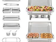 Profi Edelstahl Warmhaltebehälter 18L Chafing Dish Starter Set 2x groß /4x klein Warmhaltebehälter kommerzieller für Speisen, Torten, Catering Imbiss Restaurant Gastro Hotel Kantine - Wuppertal