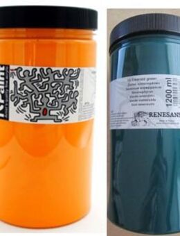 2x Renesans i-Paint Cadmium Gelb/Emerald Green, je 1,2l (NP 47,64 Euro) - Darmstadt Eberstadt
