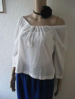 NEU * Original VINTAGE * Romantik * Baumwolle Batist * DESIGNER * Baby Doll * Carmen * Off Shoulder * Bluse * Gr. 36- 38/ S * weiß * - Riedlingen