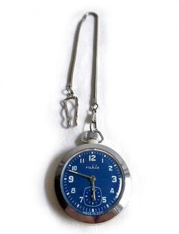 Blaue Taschenuhr von Ruhla - Nürnberg