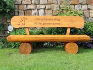 Gartenbank mit Gravur. Jubiläumsgeschenk. Mitarbeitergeschenk. Krongartmöbel. - Steyerberg