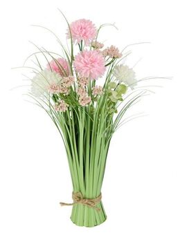 Kunstgras Grasbund mit Blüten, I.GE.A., Höhe 40 cm, Deko Grasbusch Gräser Kunstblume Kunstpflanze Künstliche Pflanze