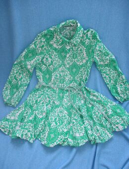 NEU * Romantik * Blumen * Blüten * Flower- Power * Paisley-Ornamente * BOHO * Baby- Doll * Volant * Hemdblusen * Mini- Kleid oder Long Tunika "ZARA" Gr. 38- 40/ S- M * grün * weiß * - Riedlingen