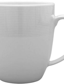 van Well Becher Kaffeebecher Jive, 400 ml, 6 Stück, Porzellan, dezentes Spiraldekor, spülmaschinen-und mikrowellengeeignet