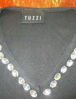 Edel * Swarovski * Strass * Kristalle * Langarm * Longsleeve * Seiden * Ripp * Pullover * T- Shirt * Tunika "TUZZI" Gr. 40- 42/ M * schwarz * Gothic * - Riedlingen