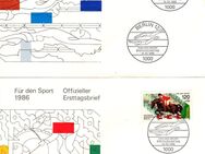 Berlin (West): MiNr. 751 - 752, 13.02.1986, "Sporthilfe: Jugend-EM in Schwimmen, WM im Springreiten", Ersttagsbrief (FDC) - Brandenburg (Havel)