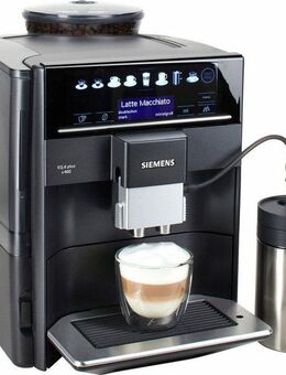 SIEMENS Kaffeevollautomat EQ6 plus s400 TE654509DE, Doppeltassenfunktion, Keramikmahlwerk, viele Kaffeespezialitäten, automatische Dampfreinigung, saphirschwarz