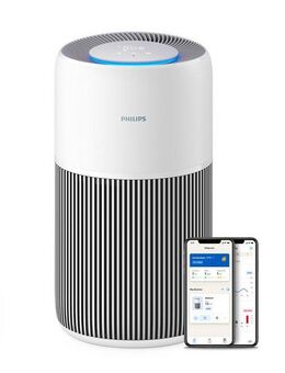 Philips Luftreiniger AC2220/10 PureProctect Quiet 2200 Series, Luftreinigungsrate 420 m³/h, für 109 m² Räume, 3-Schichten-HEPA-Filtersystem, mit App Verbindung, leise