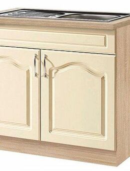 wiho Küchen Spülenschrank Linz 100 cm breit, in Landhaus-Optik