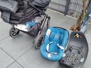 Babywagen von ABC salsa Design Komplett Set und Cybex Babyschale mit Basestation fürs Auto zu verkaufen - Rheine