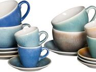 CreaTable Tasse Caldera Mix, Bistrotassen-Set, 16-tlg., Steinzeug, Reaktivglasur