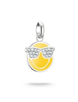 THOMAS SABO Charm-Einhänger SMILEYWORLD® Sunglasses Charm - Connect, mit Zirkonia (synth)